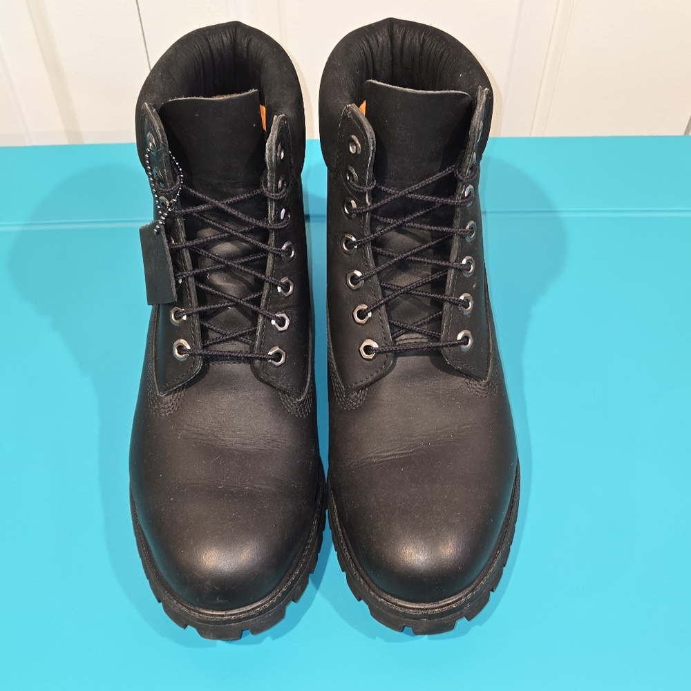 Mens Timberland 6" Premium Black Leather Boots